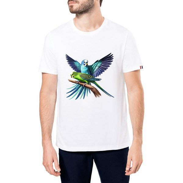T-shirt perruches homme Made in France, coton bio