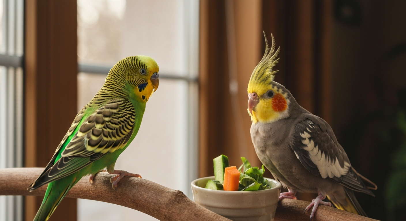 Comment nourrir une perruche : graines, extrudés, fruits et légumes expliqués