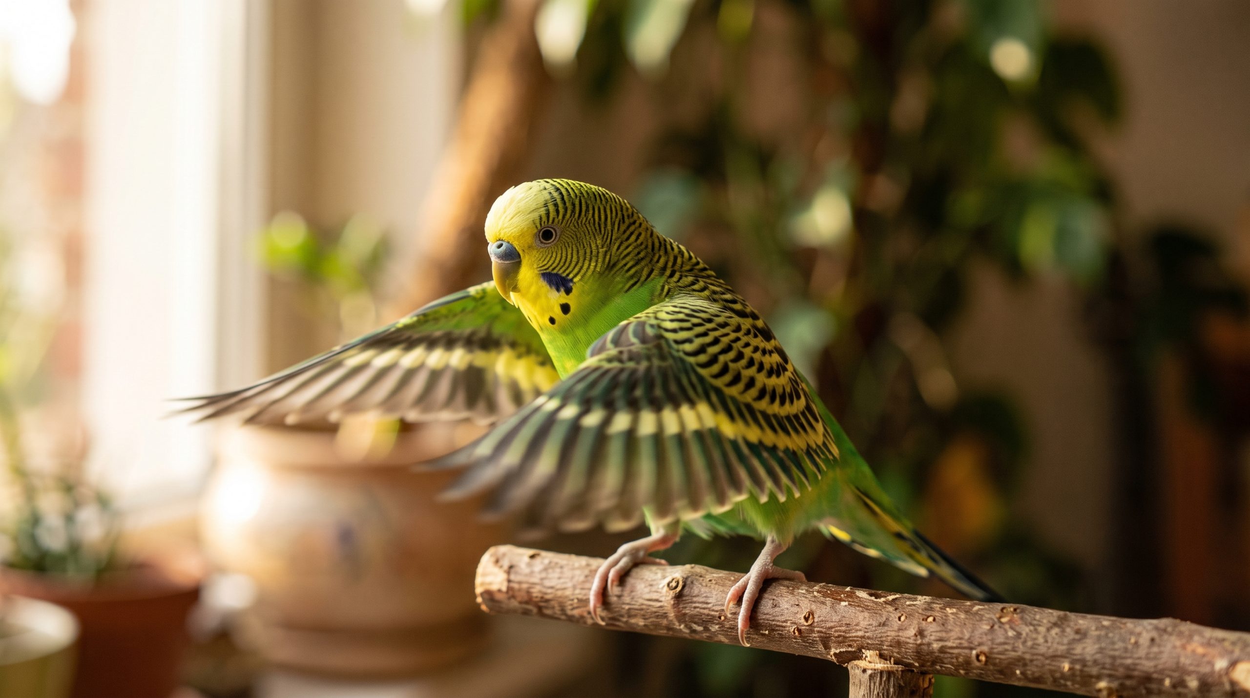 Ma perruche qui bat des ailes sur place : que veut dire ce geste ?