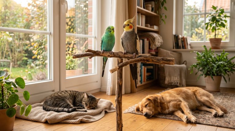 Sécurité et méthode : faire cohabiter perruche, chat et chien